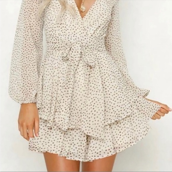 Japna Dresses & Skirts - Japna Spring Polka Dot Ruffle Mini Dress